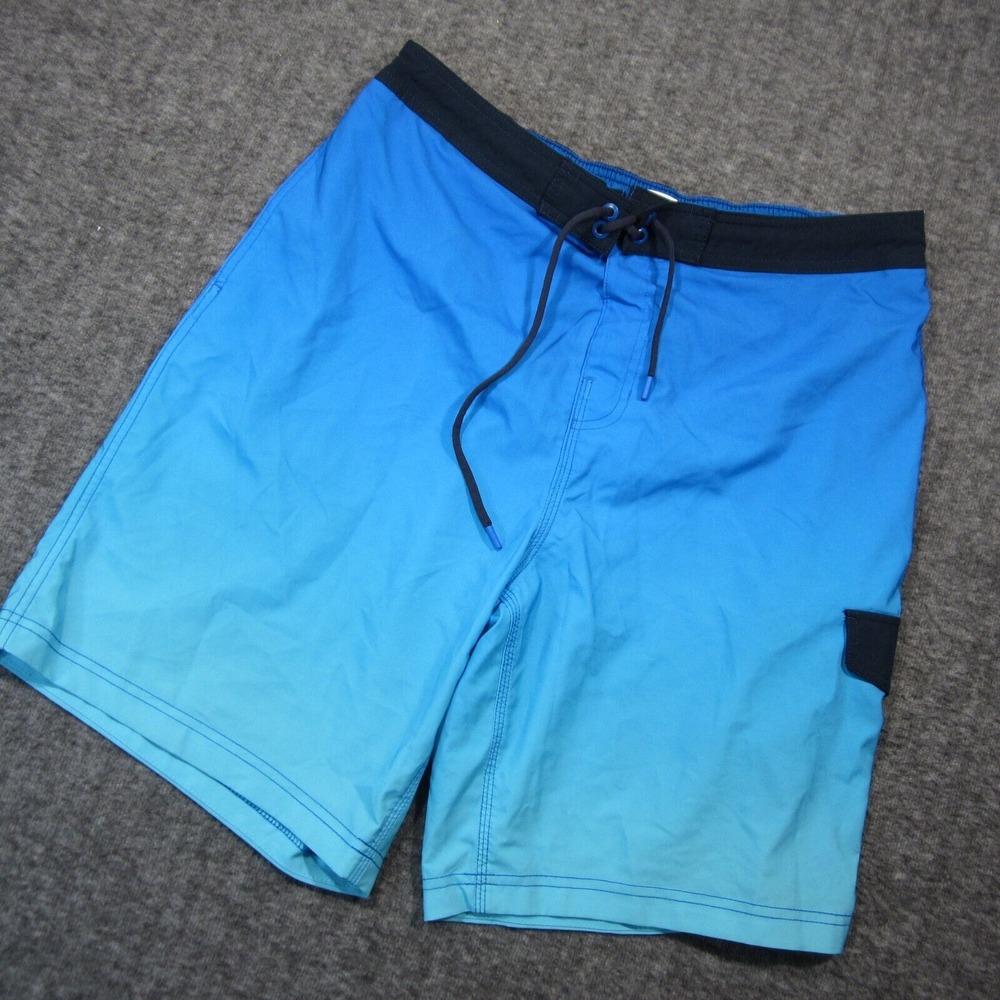 Speedo Swim Shorts Mens L Blue Mesh‎ Lined Lightweight Drawstring Trunks Pocket